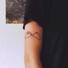 Small Outline Tattoo Of A Pinky Promise Inked On The Right Upper Arm Pinky Promise Tattoo Upper Arm Tattoos For Guys Promise Tattoo
