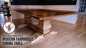 This will replace table that is could i build the same pedestal base and simply make the table top longer and 2 boards wider? Build A Double Pedestal Modern Farmhouse Dining Table Youtube