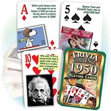 We've got 11 questions—how many will you get right? Amazon Com Flickback 1950 Trivia Playing Cards For Birthday Or Anniversary Toys Games