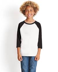 next level 3352 youth cvc 3 4 sleeve raglan black white s