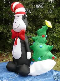 Christmas inflatable cat/kitten holiday time airblown w/santa hat 3.5' new. 8 Foot Tall Airblown Inflatable The Cat In The Hat Christmas Decoration 200 00 Retail Property Room