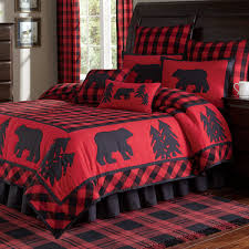 Black And White Buffalo Check Bedding Queen Black Bear Retreat Quilt King Rustic Bedding Lodge Bedding Cabin Decor