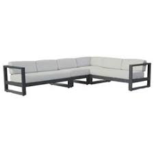 Our aluminum outdoor furniture brings an exciting new element to our vast furniture collection. Sunset West Redondo Modern Grey Cushion Aluminum Outdoor Sectional Sofa 91 W 100 W Kathy Kuo Home