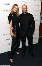 Statham is shorter than his wife lmao (not that there's anything wrong with that at all). Rosie Huntington Whiteley And Fiance Jason Statham Look Loved Up At The Gentlemen Screening Daily Mail Online