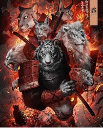 Art By Mistxg Samurai Ninja Lion Animal War Warrior Art Digitalart Digitalpainting Japan Katana Sword Art Samurai Art Concept Art Characters
