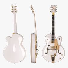 This guitar was created as a showpiece to exhibit the craft of gretsch's luthiers, sales, and demonstration representative, jimmie webster, who created it for the 1954 namm show. 3d Model Gretsch White Falcon Cgtrader