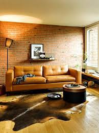 micasa wohnzimmer mit 2 5er sofa diener cognac individuell zusammenstellbar und kuhhaut teppich interior design furnishings home