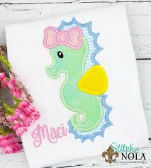 Sea Horse Applique Seahorse Shirt Sea Creature Applique Fish Applique Spring Applique Summer Applique