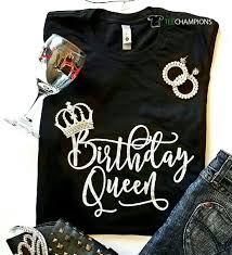 Happy Birthday Shirts For Adults Birthday Queen Sliver Foil Happy Birthday Shirt Birthday Outfit For Women Queen Outfit
