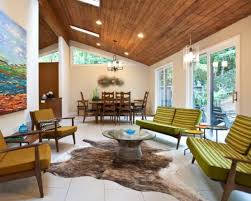 Stylish Decors Featuring Warm Rustic Beautiful Wood Ceilings Mid Century Modern House Mid Century Modern Interiors Mid Century Modern Living