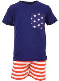Unique Baby Unique Baby Boys 4th Of July Patriotic 2 Piece Summer Outfit 12 Months Blue Walmart Com Walmart Com
