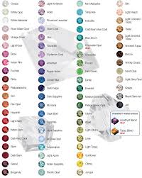 Swarovski Crystal Colour Chart