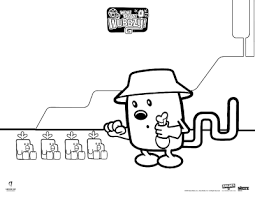 In this logo, the colours of the text wow wow and wubbzy are swapped, and only one of wubbzy's arms are up. Best Of Wubbzy Coloring Sheet Scholastic Parents