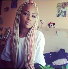 Platinum Blonde Black And Blonde Box Braids Mixed Blonde Box Braids Blonde And Pink Box Braids With Weave I Love These So Cute Pink Box Braids Hair Styles Braids With Weave