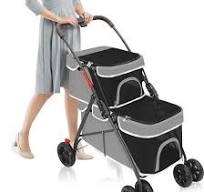 [Hot Item] Dog Strollers for Small Dogs, Double Pet Stroller for 2 Small  Medium Dogs Cats Folding Portable Cat Stroller with 4 Lockable Wheels