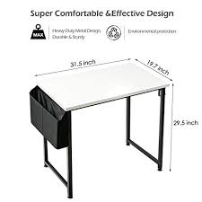 The most common white writing desk material is porcelain & ceramic. Lufeiya Small Computer Desk White Writing Table For Home Office Small Spaces 31 Inch Modern Student Study Laptop Pc Writing Desks With Storage Bag Headphone Hook White Black Pricepulse
