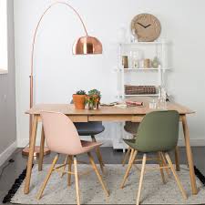 Zuiver Glimps Extending Dining Table In Ash Veneer Copper Dining Room Ash Dining Tables Extendable Dining Table