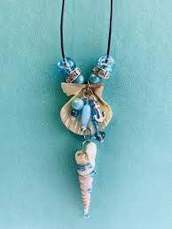 Mermaid Necklace Diyjewelry Seashelljewelry Seashells Blue Aesthetic Wirejewelry Mermaid Pearln Mermaid Necklace Diy Mermaid Necklace Diy Necklace