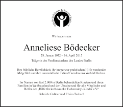 Traueranzeigen Von Anneliese Bodecker Tagesspiegel Trauer