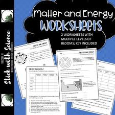 Develop a model to illustrate that the release or absorption of energy from a develop and use models to illustrate that energy at the macroscopic scale can be accounted for as either motions of particles or energy stored in fields. Matter And Energy Worksheets By Stick With Science Tpt