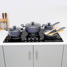 Browse online or visit a local store today! Buy Royalford Rf9844 9pcs Aluminium Cookware Set 3 Layer Granite Coating Saucepan Online Dubai Uae Ourshopee Com Ot9698