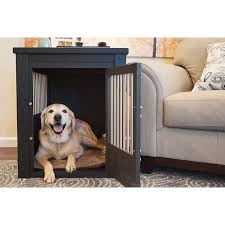 New Age Pet Ecoflex Dog Crate End Table With Stainless Steel Spindles Espresso Brown Dog Crate Furniture Dog Crate End Table Dog Crate Bed