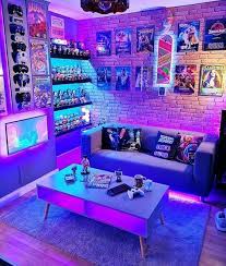 Pin By Bridgette On Gamer Rooms Video Game Room Design Computer Gaming Room Game Room Design