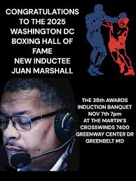 Congratulations to DMV Legendary founder of ProAm Fight Talk Boxing media  Legend Juan Marshall for being inducted in the 2025 DC Boxing Hall Of Fame