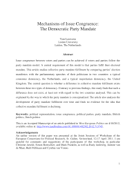 How do i know what political party i am. Pdf Mechanisms Of Issue Congruence The Democratic Party Mandate