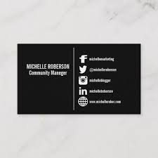 White Social Media Icons On W Black Background Business Card Zazzle Com Social Media Icons Business Card Icons Media Icon