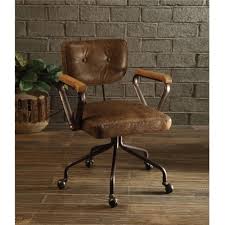 Benzara Bm163666 Metal Leather Executive Office Chair Brown As Shown Leather Office Chair Task Chair Executive Office Chairs