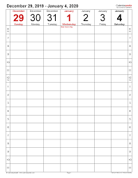 Saint hilary, bishop and doctor of the church. Weekly Calendars 2020 For Excel 12 Free Printable Templates