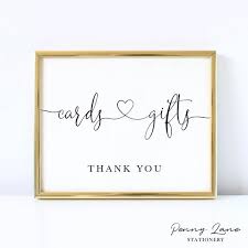 Dont panic , printable and downloadable free personalised small wedding wishing well poem cards money request we have created for you. Printable Wedding Cards And Gifts Table Sign Minimalist Etsy
