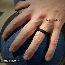 Cut it, stretch it, lose it. Knot Theory Athletic High Performance Black Silicone Wedding Rings 6mm Or 8mm Bandwidth