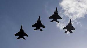 62nd fighter squadron brings its partner nation cohesion to the fight at red flag. Seven F 15 Fighter Jets Fly Over Cincinnati Fleeing Path Of Dorian