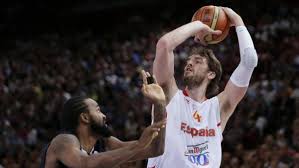 The photo was a feature ad as a newspaper spread in spain,. Spain S Olympic Basketball Team Takes Aim At U S Wamc
