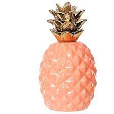 Coral And Gold Ceramic Pineapple Statue 27 Liked On Polyvore Featuring Home Home Decor Pineapple Home Dec Ceramic Pineapple Coral Home Decor Coral Decor