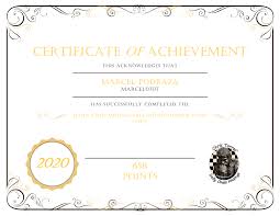 CERTIFICATE oF ACHIEVEMENT