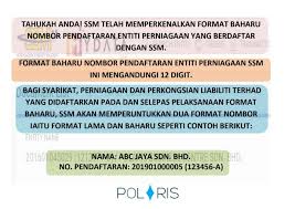 Salinan sijil perakuan pendaftaran syarikat (borang 9 atau borang 13) dan borang 49 yang disahkan oleh pendaftar syarikat / setiausaha syarikat atau salinan sijil hi boss nak tanya kalau kita tempah no plate yg belum dtg lagi boleh x,contoh skrg kt johor plate jsa boleh sy tempah jsr x. Tahukah Anda Ssm Telah Polariss Star Management Facebook