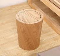 courti Holz Mülleimer mit Schaukeldeckel, runde Küche ...