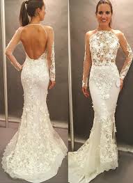 Discover lace wedding dresses with cheap price. Open Back Glamorous Elegant Lace Appliques Long Sleeve Mermaid Wedding Dress Cheap Newarrivaldress Com