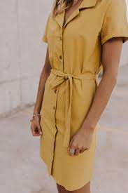 Short Sleeve Button Dress For Women Summer Outfit Ideas Modest Summer Dresses For Women Yellow Shir Yellow Shirt Dress Modest Summer Dresses Button Dress