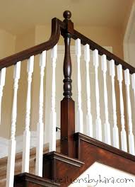 It was a really easy project! Oak Banister Makeover With Paint Stain Creations By Kara