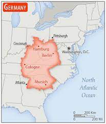 Country Size Compared To Usa North America Germany Country Maps Usa Map
