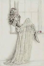 The Lonely Princess Is Waiting For Her Prince In Shinning Armor Art Drawings Drawings Fashion Illustration