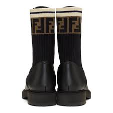 Fendi logo rockoko combat ankle boots leather stiefel shoes schuhe bikerstiefel topverkoper. Fendi Denim Rockoko Combat Boots In Black Save 25 Lyst