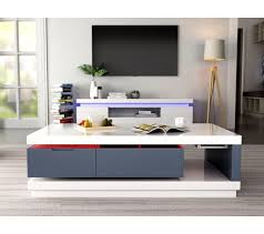 En plus d'être fonctionnelle, la table blanche et grise est un véritable meuble design ! Table Basse Led Design Fever Blanc Et Gris Table Basse But
