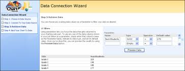 using parameters in the data connection wizard