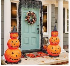 Wooden creative pumpkin man shape table decor halloween home decoration ornament. Halloween Pumpkin Decorations 2 Lighted Yard Porch Stack Outdoor Halloween Decor 1832789591