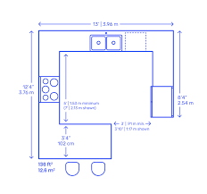 Learn how to properly measure your kitchen and check out our design tips for different kitchen floor plans. G Shape Peninsula Kitchen Dimensions Drawings Dimensions Com